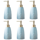Kuber Industries Liquid Soap Dispenser | Handwash Soap Dispenser | Soap Dispenser for Wash Basin | Shampoo Dispenser Bottle | Bathroom Dispenser Bottle | Pack of 6 | 320 ml | Blue